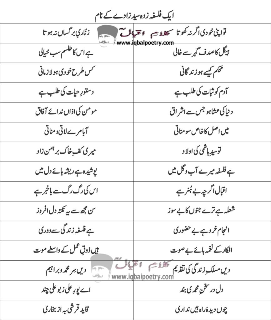 Aik Falsafa-zada Syed Zaade Ke Naam